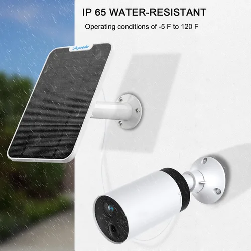 Vista 6 de Carga de panel solar de 4 W compatible con cámara TP-Link Tapo C420/C420S1/C420S2/C420S4/C425, con cable de carga impermeable de 13.1 pies, IP65