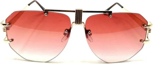 Vista 2 de Syndicate Gafas de sol de lujo con parte superior plana sin montura de gran tamaño XL Aviator