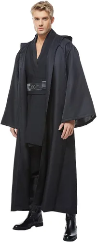 Vista 5 de Traje de adulto para disfraz Jedi, uniforme de Anakin (sin zapatos ni espada), versión negra