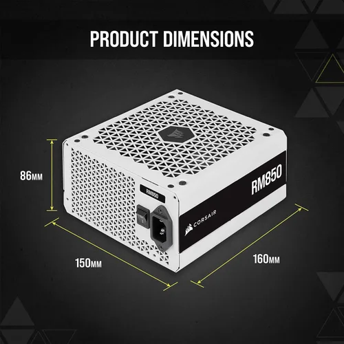 Vista 6 de CORSAIR Serie RM (2021), RM650, Fuente de alimentación totalmente modular Blanco