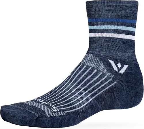 Vista 9 de Swiftwick - Calcetines PURSUIT FOUR para correr y ciclismo, lana merina, equipo duradero Negro