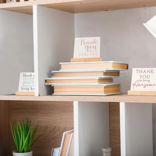 Vista 6 de Sieral 6 paquetes de regalos de agradecimiento para empleados para mujeres, decoración de escritorio con letrero inspirador de agradecimiento