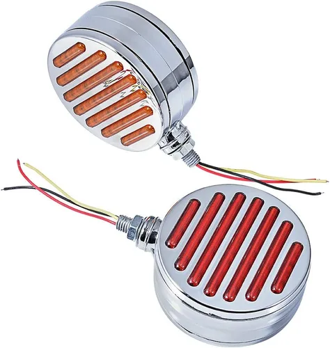 Vista 14 de Astra Depot 1 par de luces de cara doble de 24 LED de 3 pulgadas redondas, rojas/ámbar/blancas con lente transparente, para guardabarros SEMI CAMIÓN