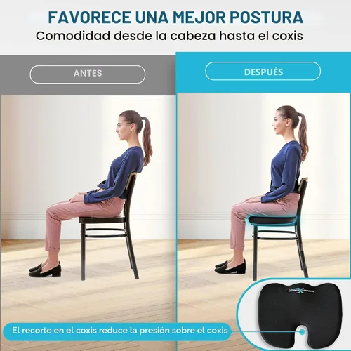 Vista 6 de Xtreme Comforts Cojines de asiento Cojines de silla de oficina para escritorio, automóvil, silla de ruedas Cojín ergonómico de espuma