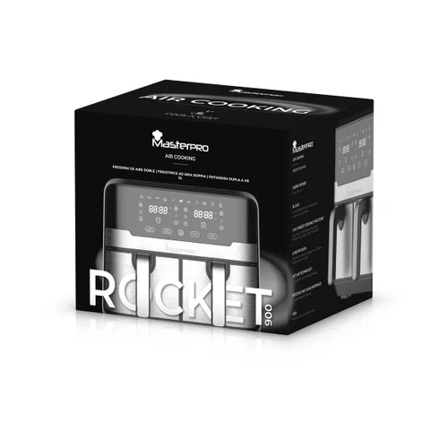 Vista 4 de Freidora de Aire Masterpro Rocket Duo 900 2400 W 9 L Negro