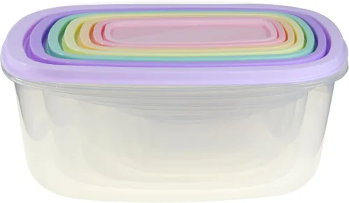 Vista 8 de Juego de ensaladeras de plástico multicolor, apto para microondas y lavavajillas, ideal para hornear, preparar, cocinar y servir alimentos