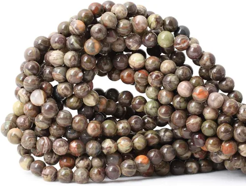 Vista 44 de Cuentas redondas sueltas de ágata estilo antiguo vena de dragón de 6mm, cuentas para diseño de joyas, 60 cuentas Ágata de vena de dragón