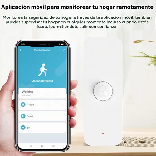 Vista 2 de Sensor de movimiento PIR inteligente: detector de movimiento WiFi con alertas de notificación de aplicaciones, sensor de contacto inalámbrico