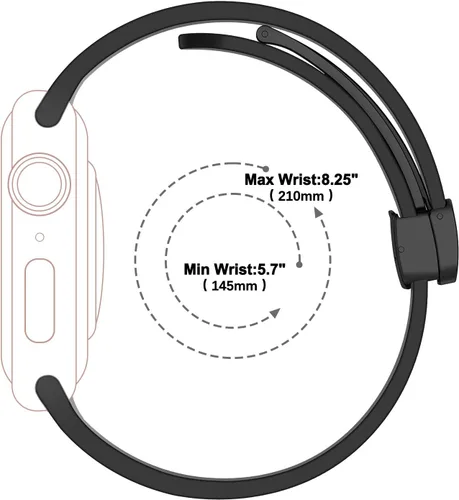 Vista 6 de Compatible con Apple Watch Band de 1.929 in 1.811 in 1.772 in 1.732 in 1.654 in 1.614 in 1.575 in 1.496 in iWatch Ultra Series