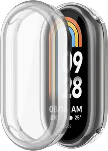 Vista 6 de Funda compatible con Xiaomi Band 8, funda rígida de policarbonato con protector de pantalla antiarañazos, a prueba de golpes, funda protectora