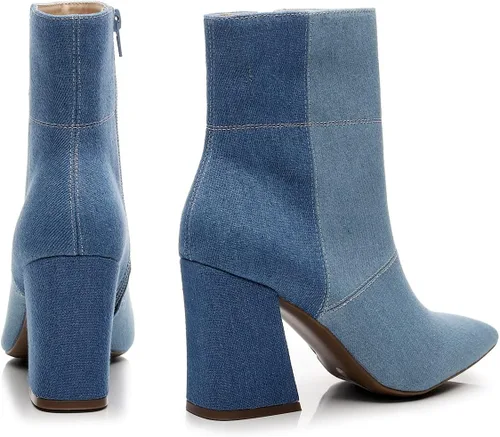 Vista 5 de Bliss - Botines cómodos de tacón grueso para mujer, estilo Chelsea