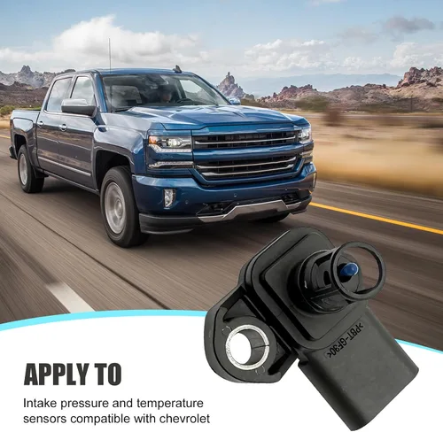 Vista 7 de Eratus Pack-1 Sensor de presión del colector de automóvil, 12681993 082800-0630 Sensor de presión y temperatura de aire de admisión, resistente al