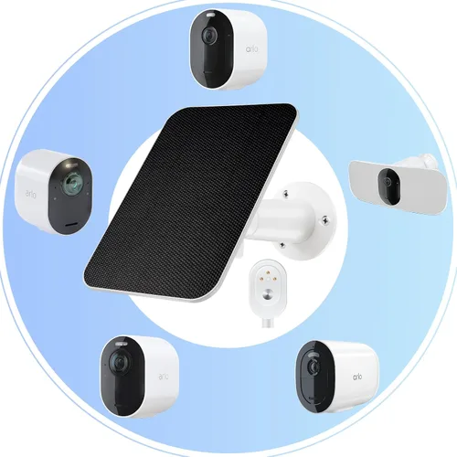 Vista 3 de Arlo - Cargador de panel solar compatible con cámara Arlo Pro 3/4/5S/Ultra/Ultra 2/Go 2, cargador de panel solar de 5 V 4 W con cable de 10 pies/3M