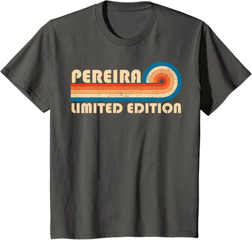 Vista 33 de PEREIRA - Camiseta vintage con apellido retro de los años 80 y 90, Negro