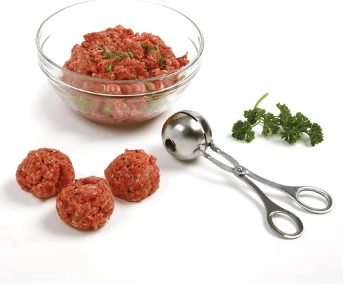 Vista 2 de Norpro 155 mini meatballer de acero inoxidable, Silver, Plateado