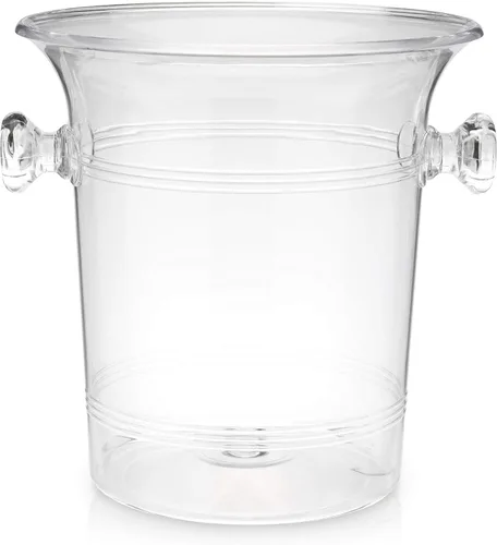 Vista 7 de Cubo de Hielo de Acrílico Transparente Verdadero con Asas, Capacidad de 3 Litros, Cubo Duradero para Vino y Champán, Perfecto para Fiestas, BBQs