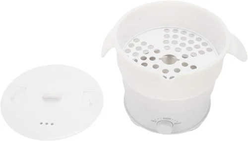 Vista 9 de Diydeg Cocina eléctrica, 800 W, 1.2 L, plegable, mini olla de ramen con estante de vapor, olla portátil de silicona segura, olla rápida para fideos
