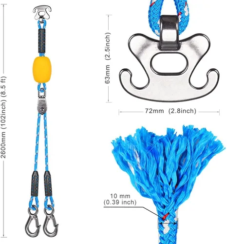 Vista 8 de BeneLabel Conector rápido de la cuerda de remolque para la tubería con el conector del acero inoxidable, conector remolcable del deporte acuático 18