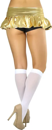 Vista 2 de ToBeInStyle Falda plisada metálica coqueta para mujer Ultra Micro-Mini Rave