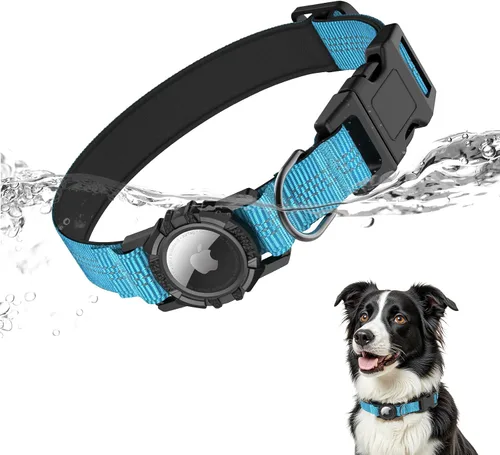 Vista 9 de Collar para Perros AirTag, Impermeable IP68 Collares para Perros con Air Tag Integrado Reflectantes, Ultra-Duradero, Cómodo Acolchado, Collares