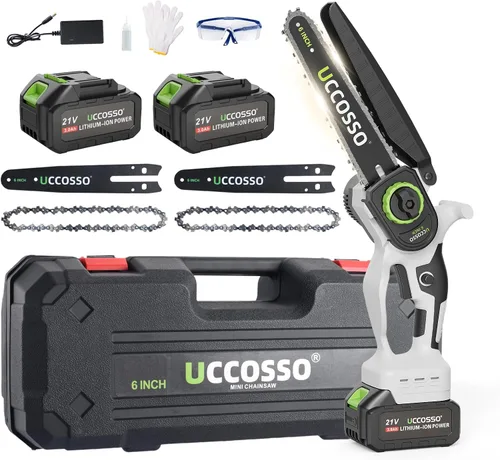 Vista 9 de Sierras de poste eléctricas 3 en 1 para poda de árboles, mini motosierra inalámbrica de 6 y 8 pulgadas con poste de extensión, motor sin escobillas