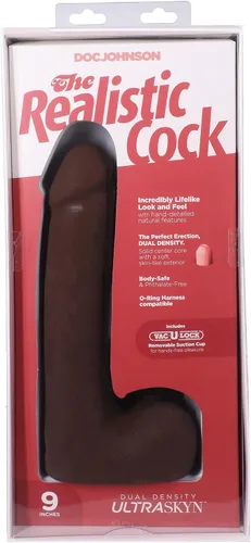 Vista 4 de Doc Johnson El consolador realista ULTRASKYN de 9 pulgadas con ventosa extraíble Vac-U-Lock, compatible con máquina F y arnés, solo para adultos