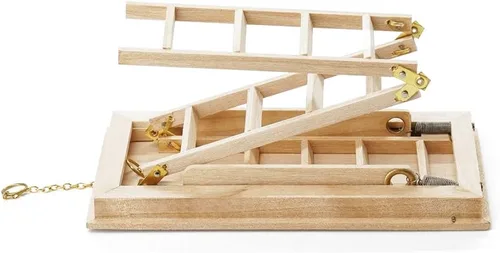 Vista 3 de Odoria 1/12 Miniatura Plegable Escaleras de Ático Accesorios de Muebles de Casa de Muñecas