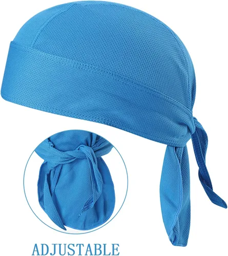 Vista 5 de Doo Rags - Gorro con diseño de calavera que absorbe la humedad, protección contra los rayos UV, para casco de motocicleta