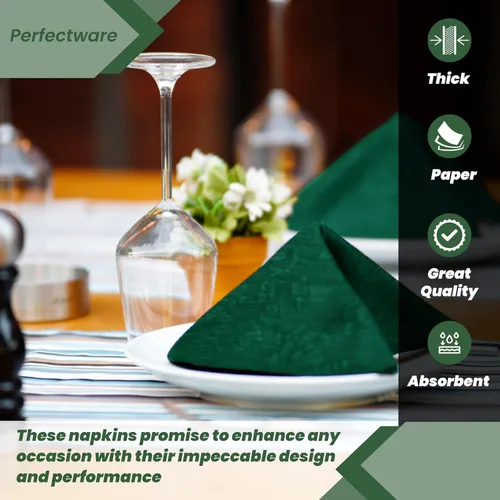 Vista 4 de Perfectware - Servilletas para bebidas de 2 capas, color verde cazador - paquete de 250