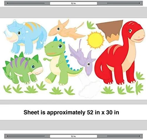 Vista 2 de Calcomanía de Lil 'dinosaurio Dino – Juego de calcomanía decorativo para pared por chromantics