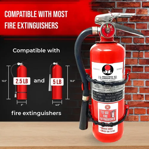 Vista 5 de Soporte de montaje para extintor de incendios resistente para extintores de incendios de 2.5 libras y 5 libras, montaje en tu automóvil o vehículo