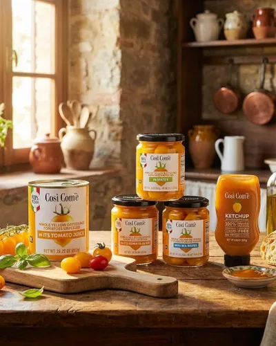 Vista 5 de Cosi Come, Crema de puré de calabaza, Crema de calabacín, calabaza amarilla, perfecta para las vacaciones, 9.88 onzas Crema di Zucca, Yellow