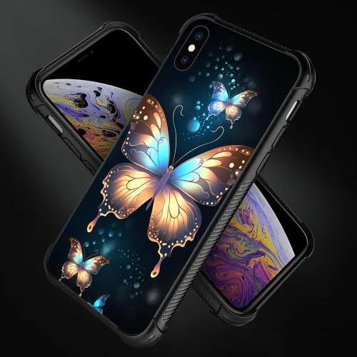 Vista 244 de Funda compatible con iPhone 8, a prueba de golpes, antiarañazos, bandera de ciervos de cola blanca de grano de madera estadounidense