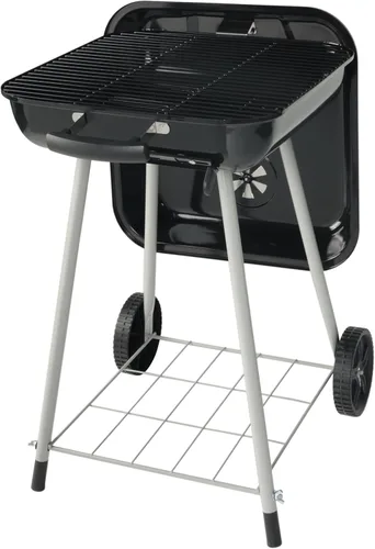 Vista 6 de Parrillas de carbón para barbacoa de 17.5 pulgadas con ruedas, espacio libre para parrilla de ahumador, superficie de cocción de 302 pulgadas