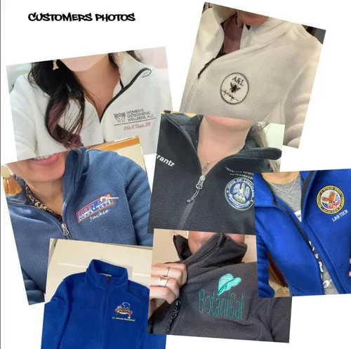 Vista 7 de INK STITCH Women L217 Custom Stitching Embroidery Fleece Jackets - Multicolors