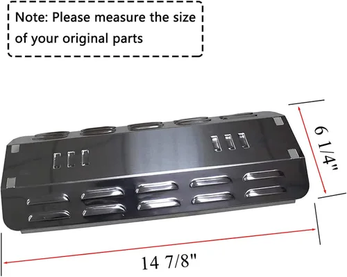 Vista 3 de Criditpid Piezas de repuesto para parrilla Master Forge MFA350CNP, MFA350BNP, cubierta de quemador de placa de calor de acero porcelánico, repuesto