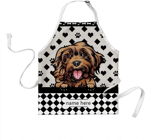 Vista 14 de Delantal lindo de lunares de perro personalizado Peeking Dog Boxer, Boxer-2