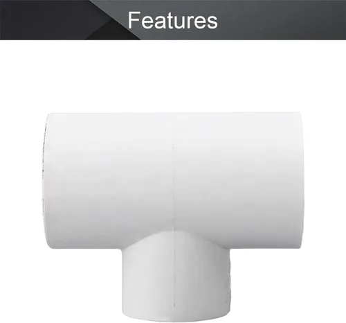 Vista 3 de Reductor Tee PVC Pipe Fitting T-Shaped Connector 1 x 1 x 3/4-Inch ID Slip Fix Hold Corresponding Pipe White 1pcs