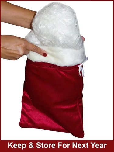 Vista 5 de Costume Adventure Juego de barba y peluca de Santa Claus de lujo, barba y peluca de Santa Claus, barba de Papá Noel, talla única