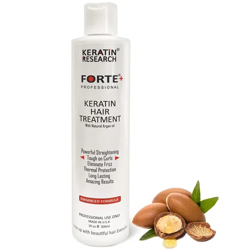 Vista 7 de Keratin Forte Keratin Brazilian Keratin Hair Blowout Treatment Extra Strength 33.8 fl oz con aceite de argán marroquí fórmula mejorada para cabello