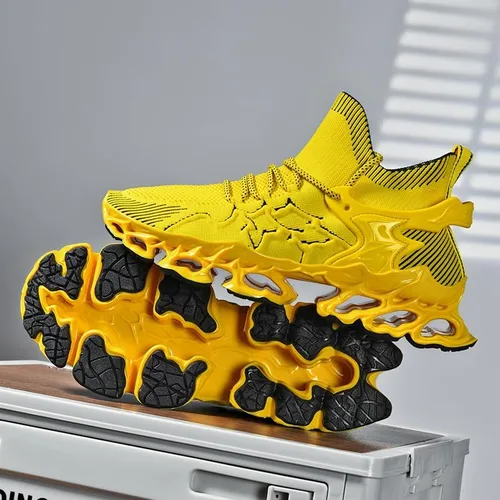 Vista 4 de Zapatillas de deporte para hombre Blade Tenis para hombre Trail Running Zapatos deportivos de moda para hombre, negro, amarillo, rojo