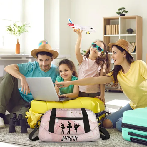 Vista 7 de Bolsas de baile personalizadas para niñas, bolsa de lona para gimnasio, impermeable, ajustable, bolsa de viaje, Sytle 2