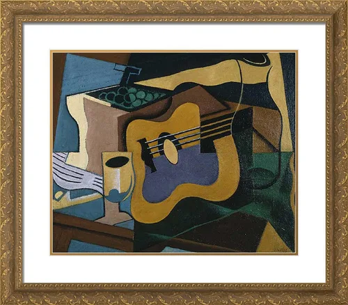Vista 4 de ArtDirect Gris, Juan 23x20 Black Modern Framed Art Print Titled: Still Life With Guitar I Black Modern Wood Frame