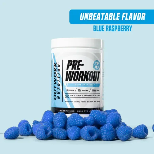 Vista 4 de Outwork Nutrition Preentrenamiento para hombres y mujeres - Nootropic Pre entrenamiento sin creatina, polvo de pre-entrenamiento con taurina