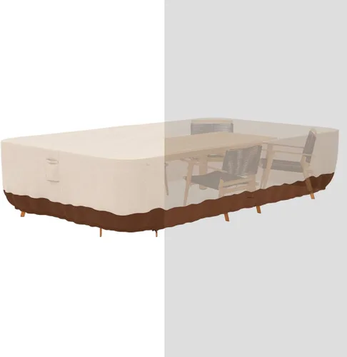 Vista 11 de Tuyeho Funda para muebles de patio, 48 x 28 x 13 pulgadas, tela Oxford duradera y resistente, para exteriores, rectangular, impermeable y resistente