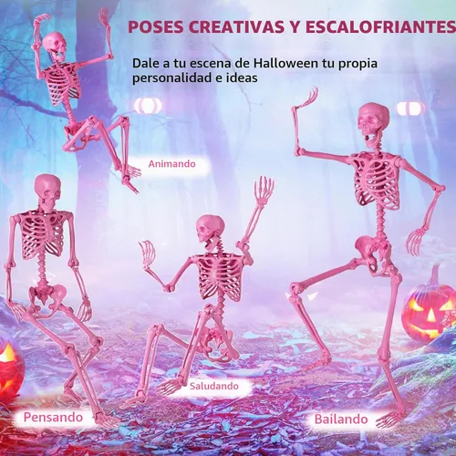 Vista 5 de Tangkula Decoración de esqueleto rosa de tamaño real de 5.2 pies
