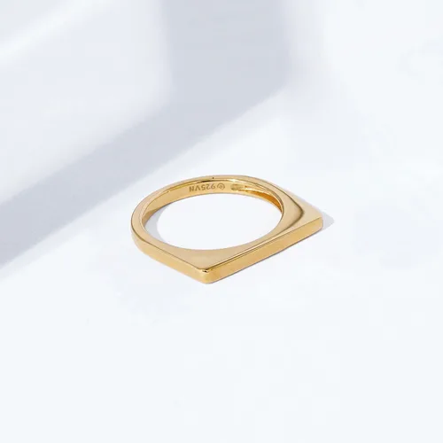 Vista 2 de Tienda Essentials 14K Gold Plated Sterling Silver Bar Ring