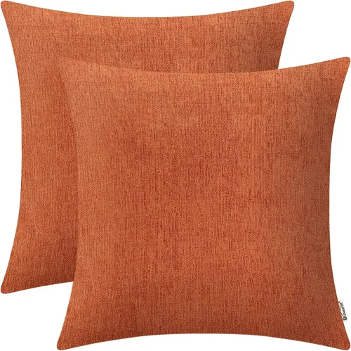 Vista 10 de BRAWARM Fundas de almohada 40x40 cm - Paquete de 2 fundas de almohada de chenilla negra, fundas de almohada de chenilla suave teñida sólida