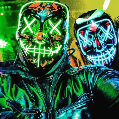 Vista 3 de Máscara de Purga LED de Halloween con luz para Halloween, para fiestas de festivales, disfraz de adultos, hombres, mujeres y niños, 3 modos de vida