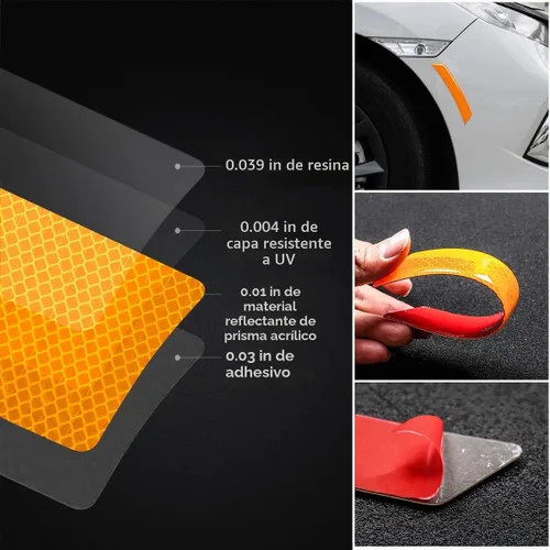 Vista 3 de muekzru 2 unidades de calcomanías reflectantes para marca lateral de parachoques de coche, accesorios exteriores automotrices para reflector